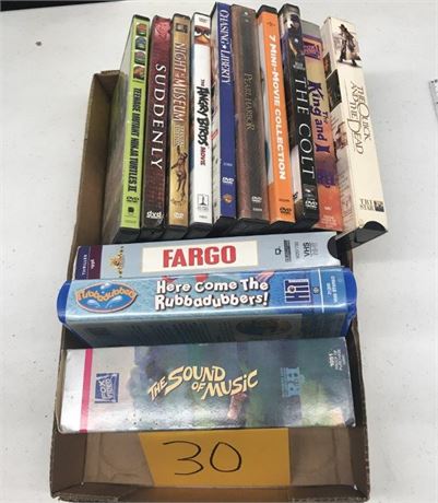 Flat of DVD's & VHS's