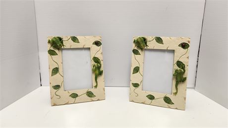 2 Unique Frog Picture Frames.