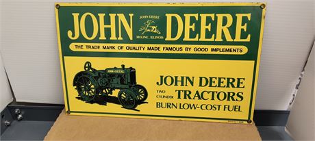 1995 Ande Rooney Heavy Duty Metal John Deer Sign