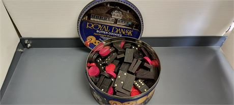 Cookie Tin Full Of Dominoes