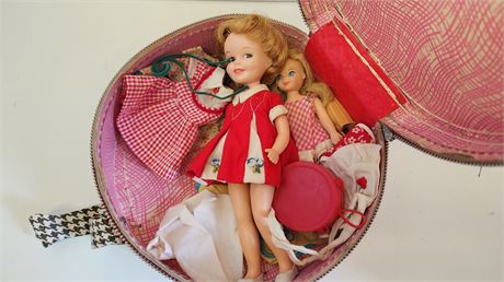 Vintage Penny Brite & Tutti Dolls With Case & Clothes & Accessories