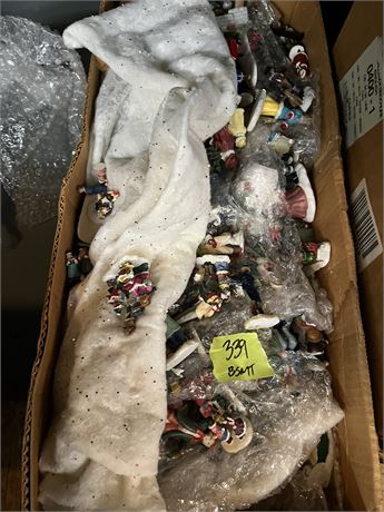Christmas Village Miniature Figurines Lot (Full Box)