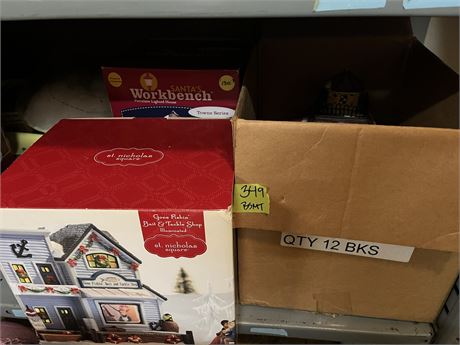 Christmas Villages, St. Nicholas Square, Santa's Workbench, Box Lot