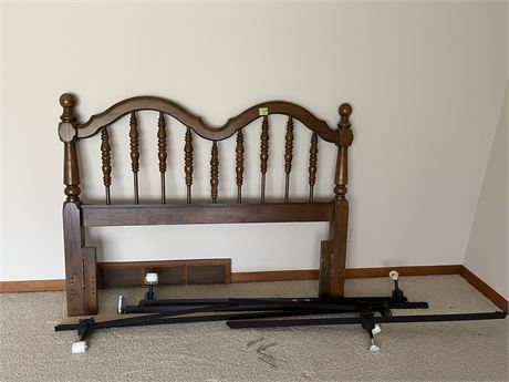 Wood Bed Headboard and Frame