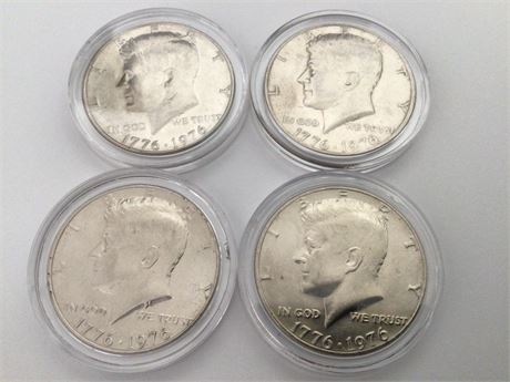 4 Nice 1976 1/2 Dollar Coins Bicentennial