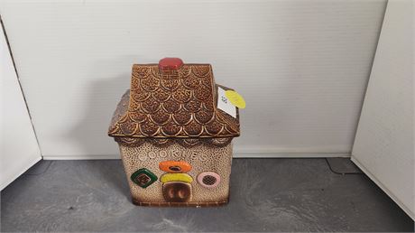 Vintage Ceramic Gingerbread House Cookie Jar