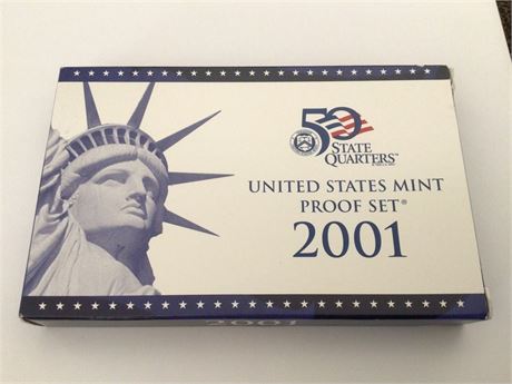 2001 US Mint Proof Set Includes State Quarters