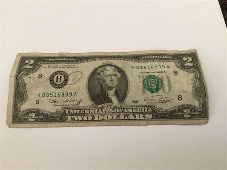 $2.00 Bill