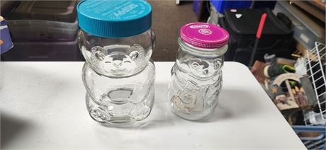 2 Collectible Glass Jars With Lids