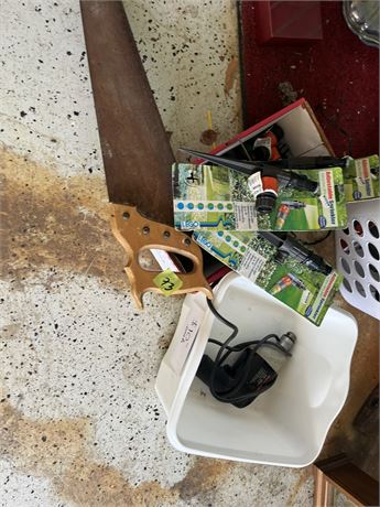 Saw, Tools, Lawn Sprinklers
