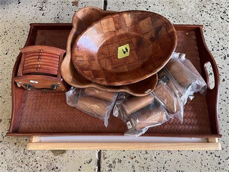 Wood Bowls, Cups, Coasters, Tray