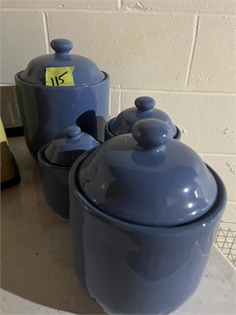 Ceramic Blue Canisters