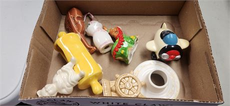 Lot of mix matched salt and pepper shakers