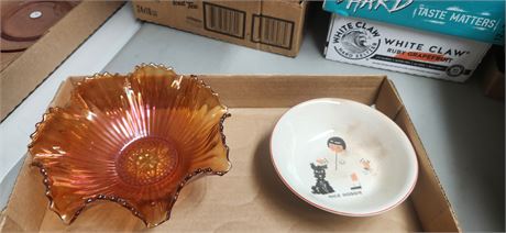 Amber Glass Bowl