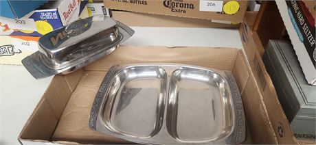 Serving Tray & Butter Dish