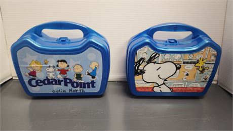 2 Peanuts Collectible Plastic Storage Cases