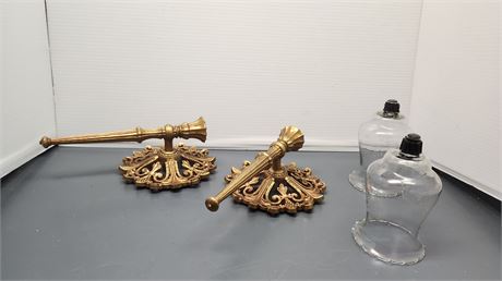 Candle Scone Wall Hangers With Glass Holders