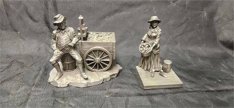 Pewter Oyster man and hot pear lady