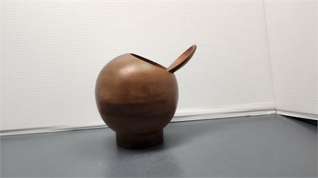 Hellerware Spherical Orb Wood Bowl & Spoon