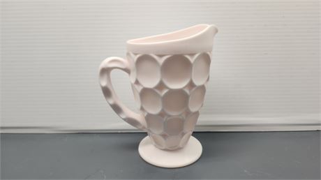 Shell Pink Milk Glass Juice Pitcher