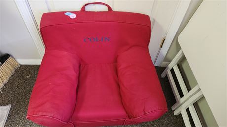 Child Foam Red Chair, Colin Embroider On It