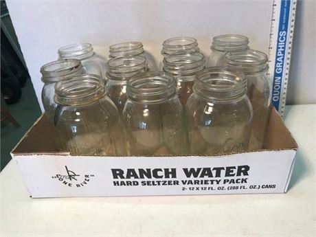 Flat of Canning Jars(Ball, Kerr, Square, Brockway, Atlas & Golden Harvest)