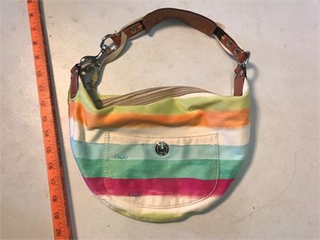 Coach Hampton Watercolor Stripe Small Hobo Bag M0673-10021