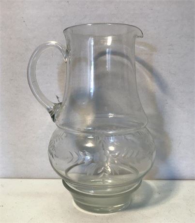Etched Glass Pitcher