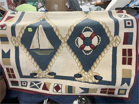 Nautical Theme Rug, 4' x 7'