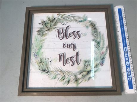 Bless Our Nest Glass Front Sign