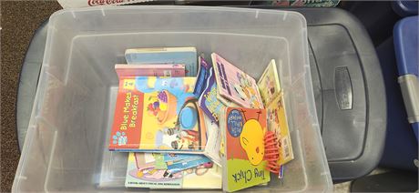 Misc. Children's Books & Plastic Tote