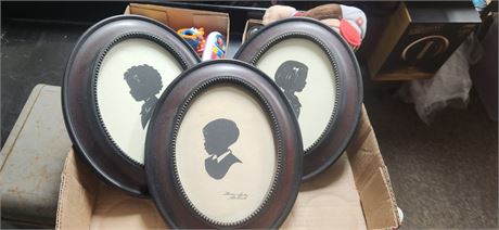 3 Silhouette Framed Pictures