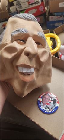 Former President Bush Button & Mask