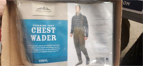 Northwest Territory Stocking Feet Vinyl Chest Wader. Size Large