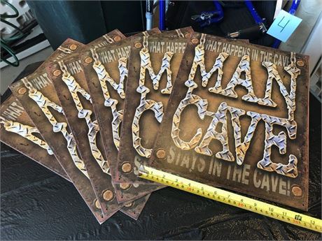 6 Metal Man Cave Signs (#1)