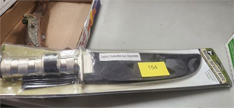 8" Hunting/Survival Knife With Built In Compass & Survival Kit In Handle