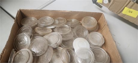 Vintage Clear Glass Canning Jar Inserts