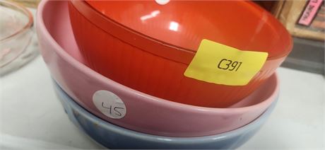 3 Misc. Colored Bowls