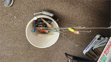 Ice Fishing Poles & Jig Heads & Misc. Items