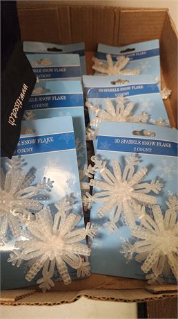 Lot Of 3D Sparkle Snowflakes