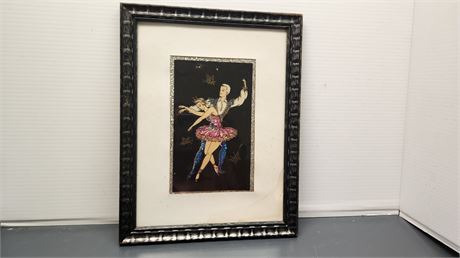 Vintage Wood Framed Artwork. Has Water Stain On Bottom Corner