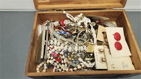 Wood Box With Jewelry