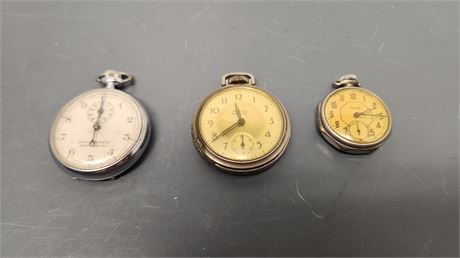 2 Pocket Watches & Stop Watch. NOT WORKING