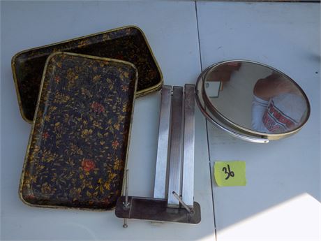 Misc Lot, Mirror, Trays
