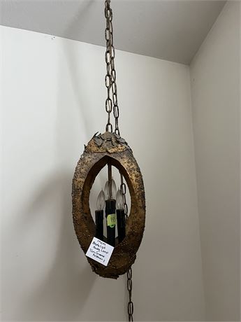 Mid Century Brutalist Swag Pendant Lamp