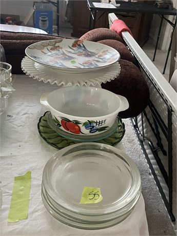 Vintage Plates, Fire King Milk Glass, White Art Glass