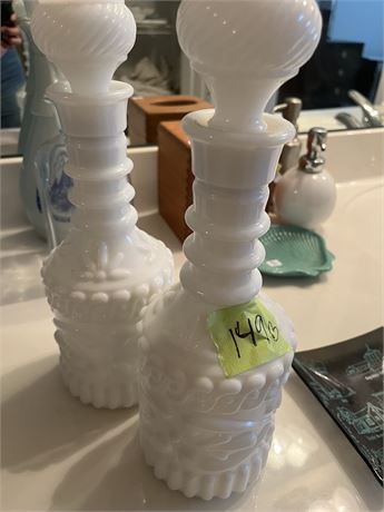 Decanters, Milk Glass (2)