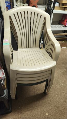 Lot Of Plastic Lawn Chairs