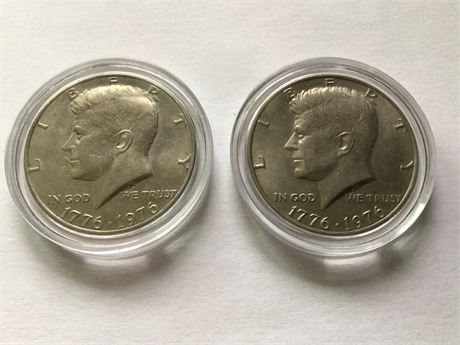 2 Nice Bicentennial 1/2 Dollar Coins