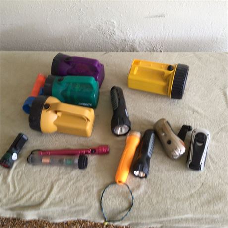 Lot of flashlights - many need batteries